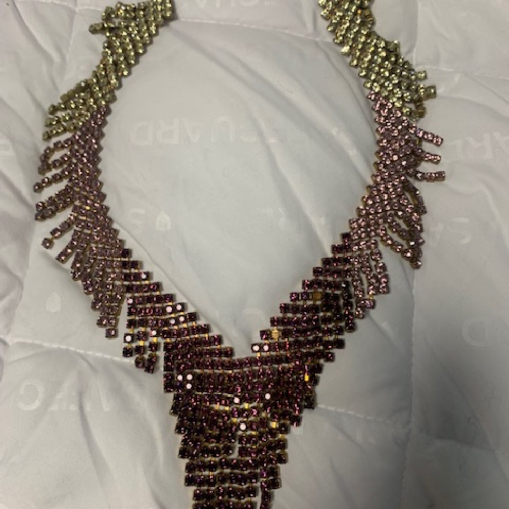 Vintage purple crystals necklace